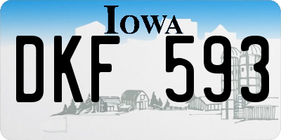 IA license plate DKF593