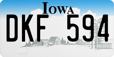 IA license plate DKF594