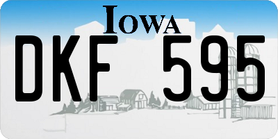 IA license plate DKF595
