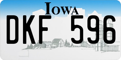 IA license plate DKF596