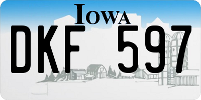 IA license plate DKF597