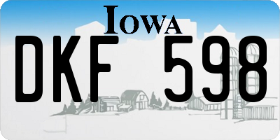 IA license plate DKF598
