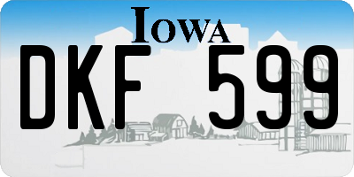 IA license plate DKF599