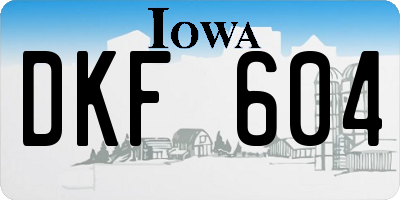 IA license plate DKF604