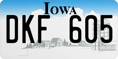 IA license plate DKF605