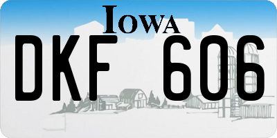 IA license plate DKF606