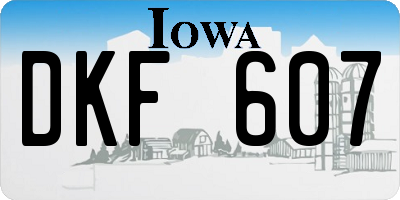 IA license plate DKF607