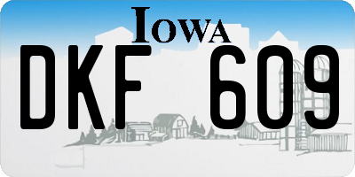 IA license plate DKF609