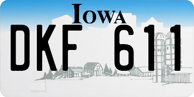 IA license plate DKF611
