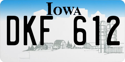 IA license plate DKF612