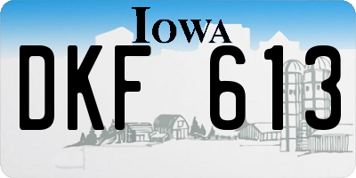 IA license plate DKF613
