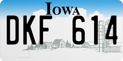 IA license plate DKF614