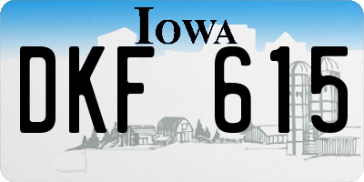 IA license plate DKF615