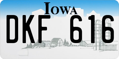 IA license plate DKF616