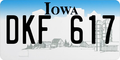 IA license plate DKF617