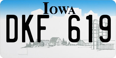 IA license plate DKF619