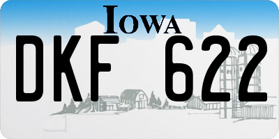 IA license plate DKF622