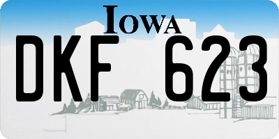 IA license plate DKF623