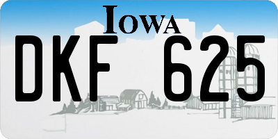 IA license plate DKF625
