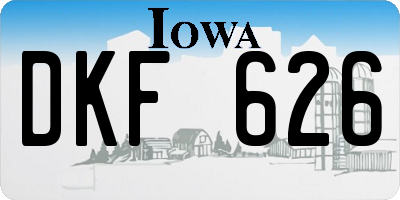 IA license plate DKF626