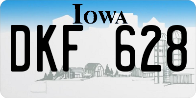 IA license plate DKF628