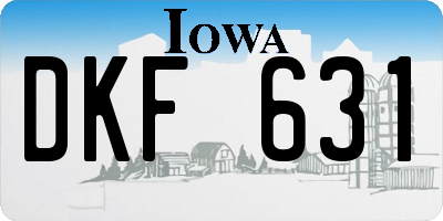 IA license plate DKF631