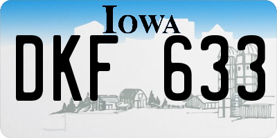 IA license plate DKF633