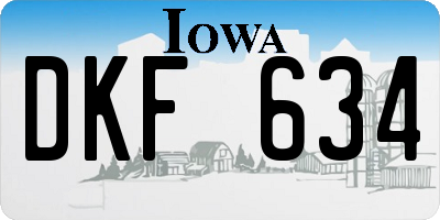 IA license plate DKF634