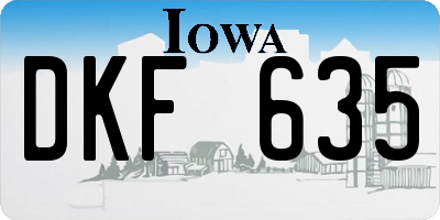 IA license plate DKF635