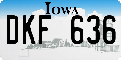 IA license plate DKF636