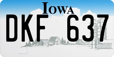 IA license plate DKF637
