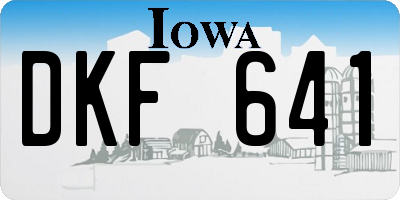 IA license plate DKF641