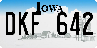 IA license plate DKF642