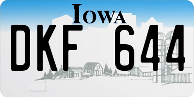 IA license plate DKF644