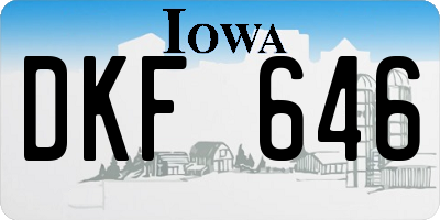 IA license plate DKF646