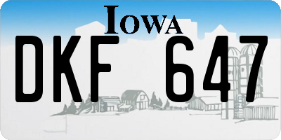 IA license plate DKF647
