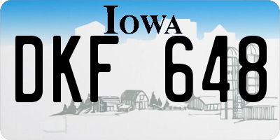 IA license plate DKF648