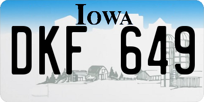 IA license plate DKF649
