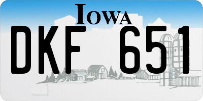 IA license plate DKF651