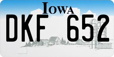 IA license plate DKF652