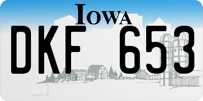 IA license plate DKF653