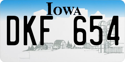 IA license plate DKF654