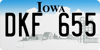 IA license plate DKF655