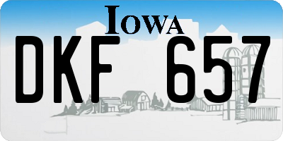 IA license plate DKF657