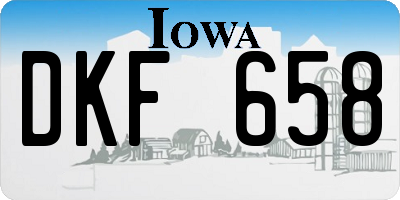 IA license plate DKF658