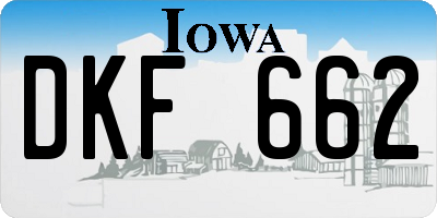 IA license plate DKF662