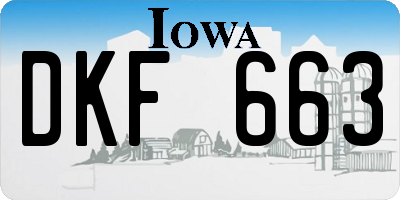 IA license plate DKF663
