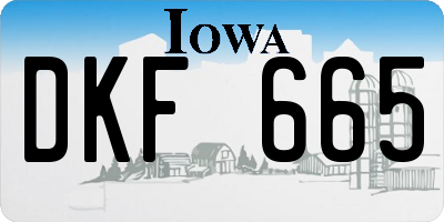 IA license plate DKF665
