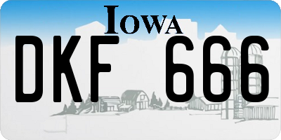 IA license plate DKF666