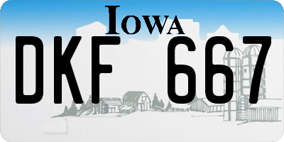 IA license plate DKF667